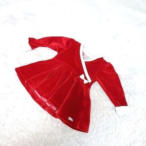 Baby girl santa dress red white velvet formal 6mo holiday Christmas